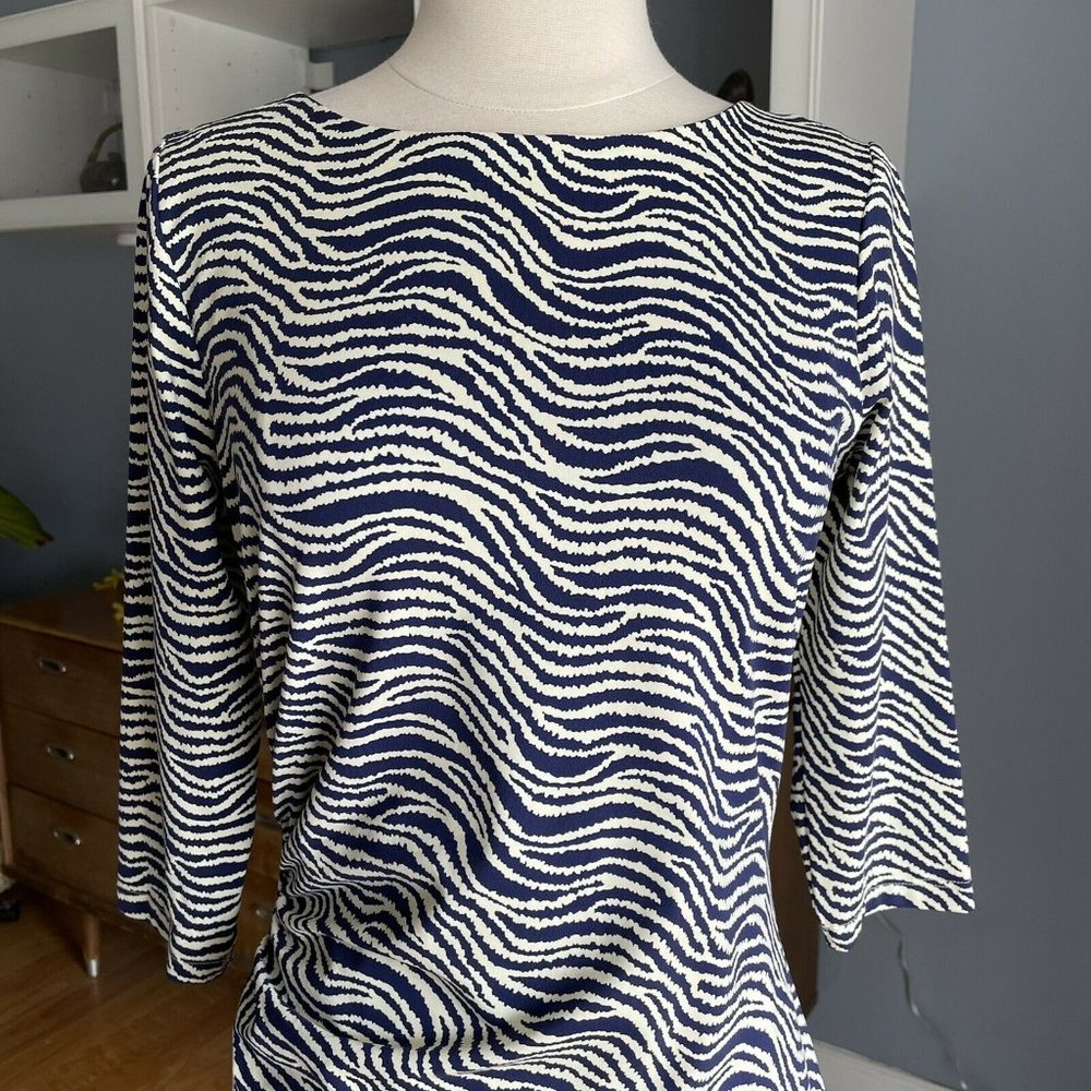 J. McLaughlin Catalina Cloth Dress Animal Print Sheath Side Ruched - Picture 8 of 8